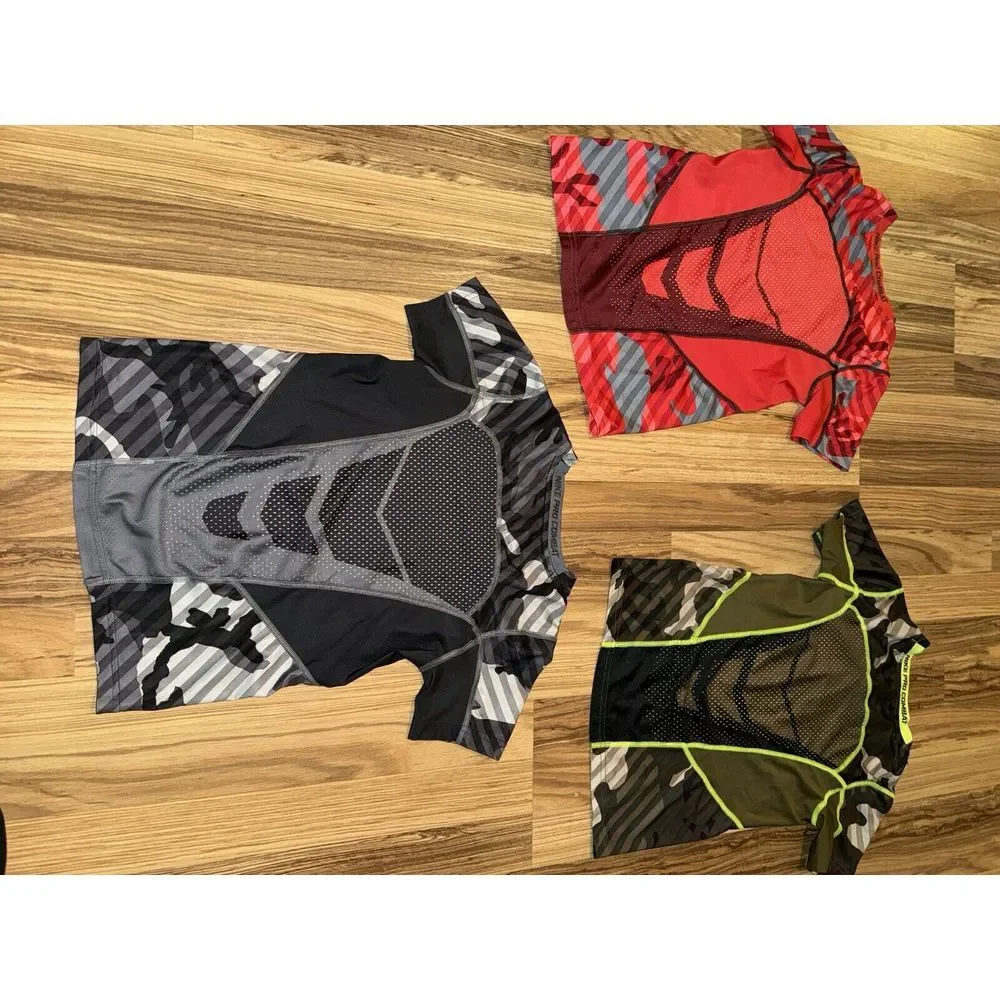 Nike Pro Combat Boys Dri Fit Youth Sz XS 6 7 Hypercool‎ Fitted Lot Of 3 EUC